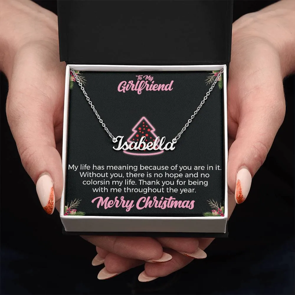 To My Girlfriend l Merry Christmas - Personalise Name Necklace