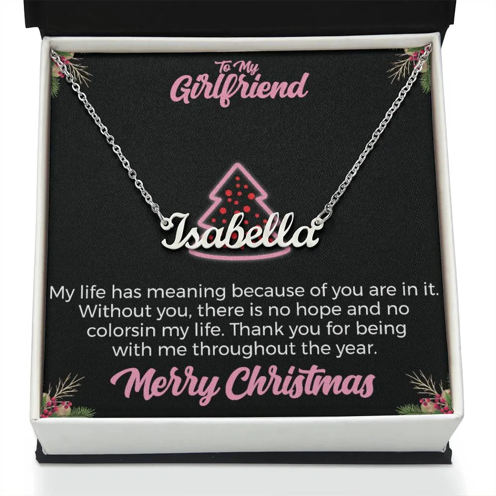 To My Girlfriend l Merry Christmas - Personalise Name Necklace