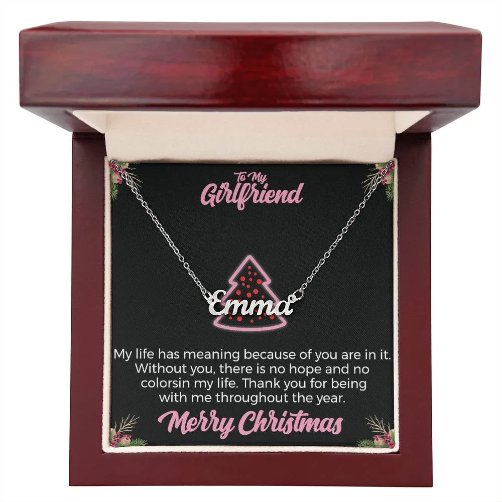 To My Girlfriend l Merry Christmas - Personalise Name Necklace