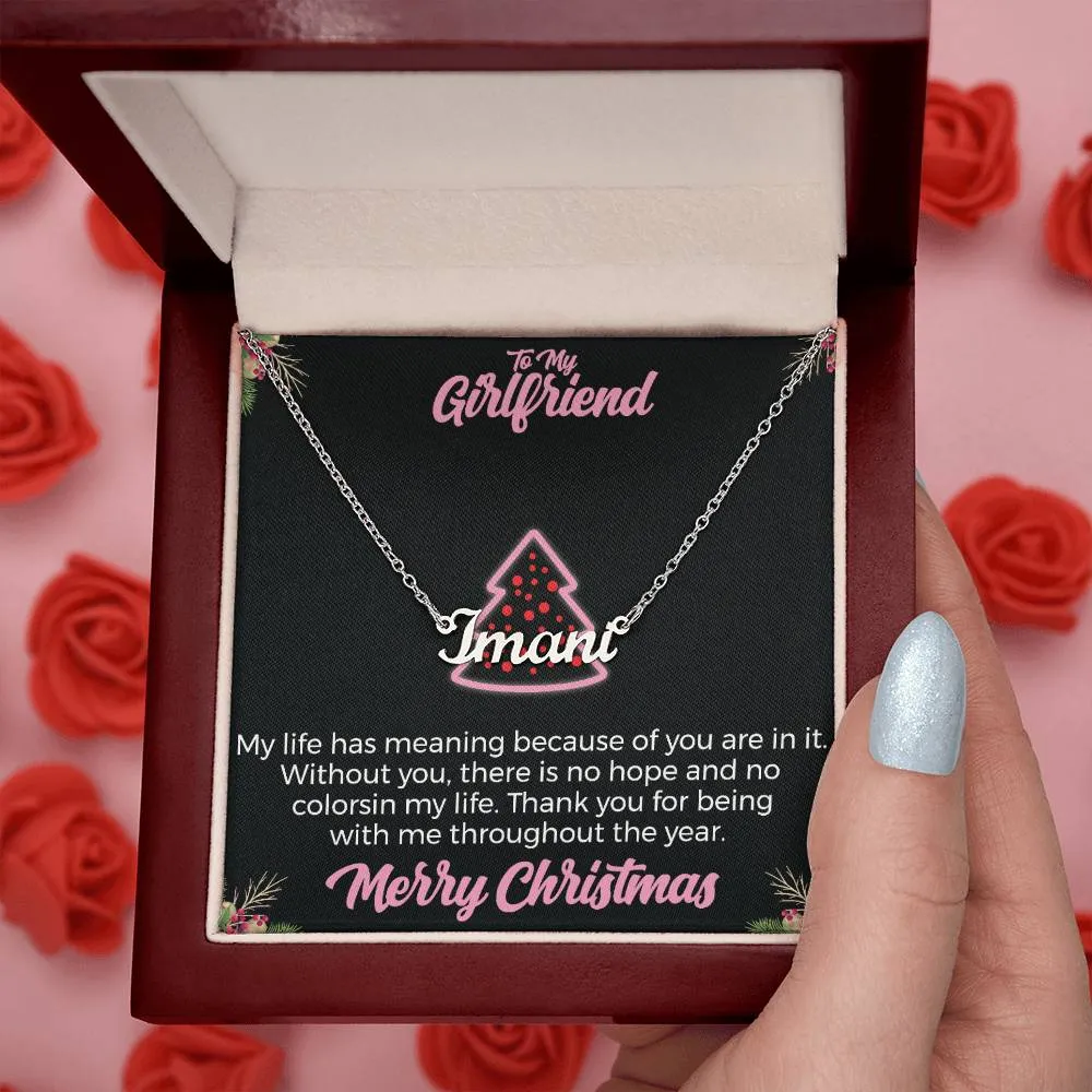 To My Girlfriend l Merry Christmas - Personalise Name Necklace
