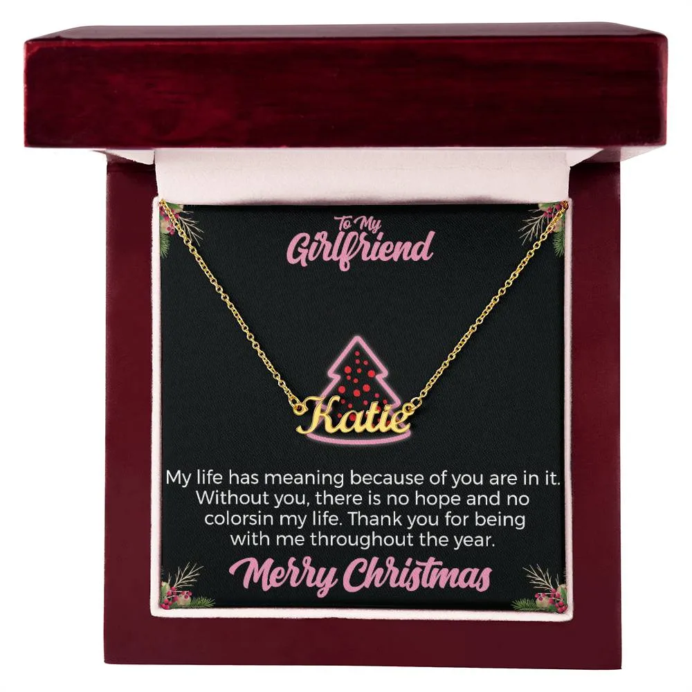 To My Girlfriend l Merry Christmas - Personalise Name Necklace