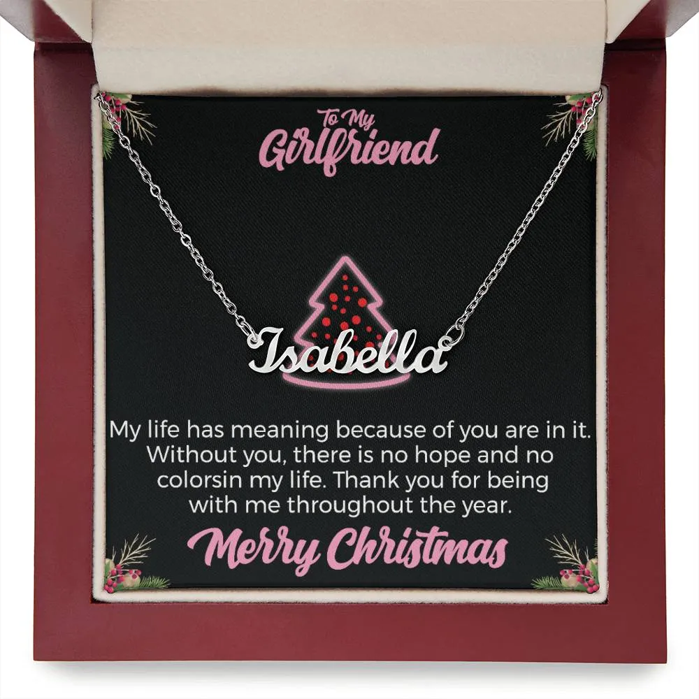 To My Girlfriend l Merry Christmas - Personalise Name Necklace