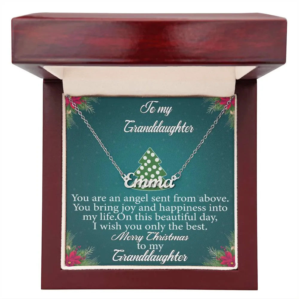 To My Granddaughter l Merry Christmas - Personalise Name Necklace