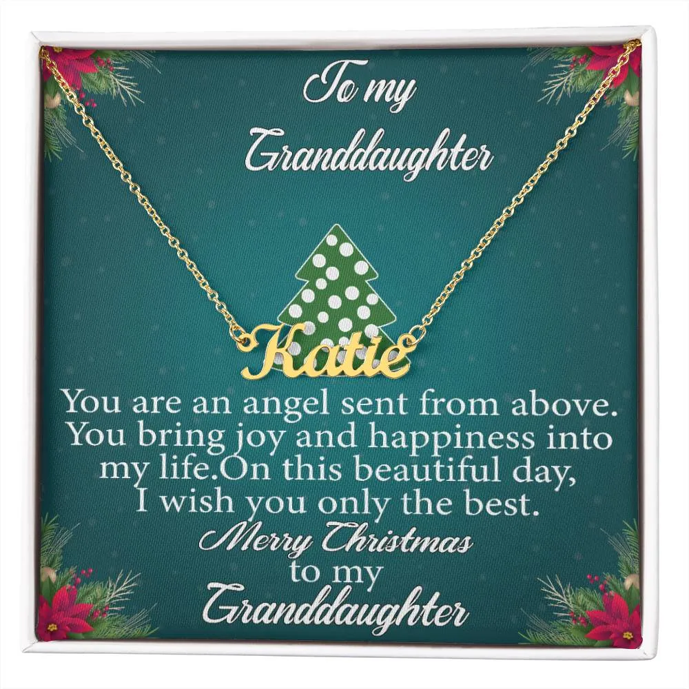 To My Granddaughter l Merry Christmas - Personalise Name Necklace