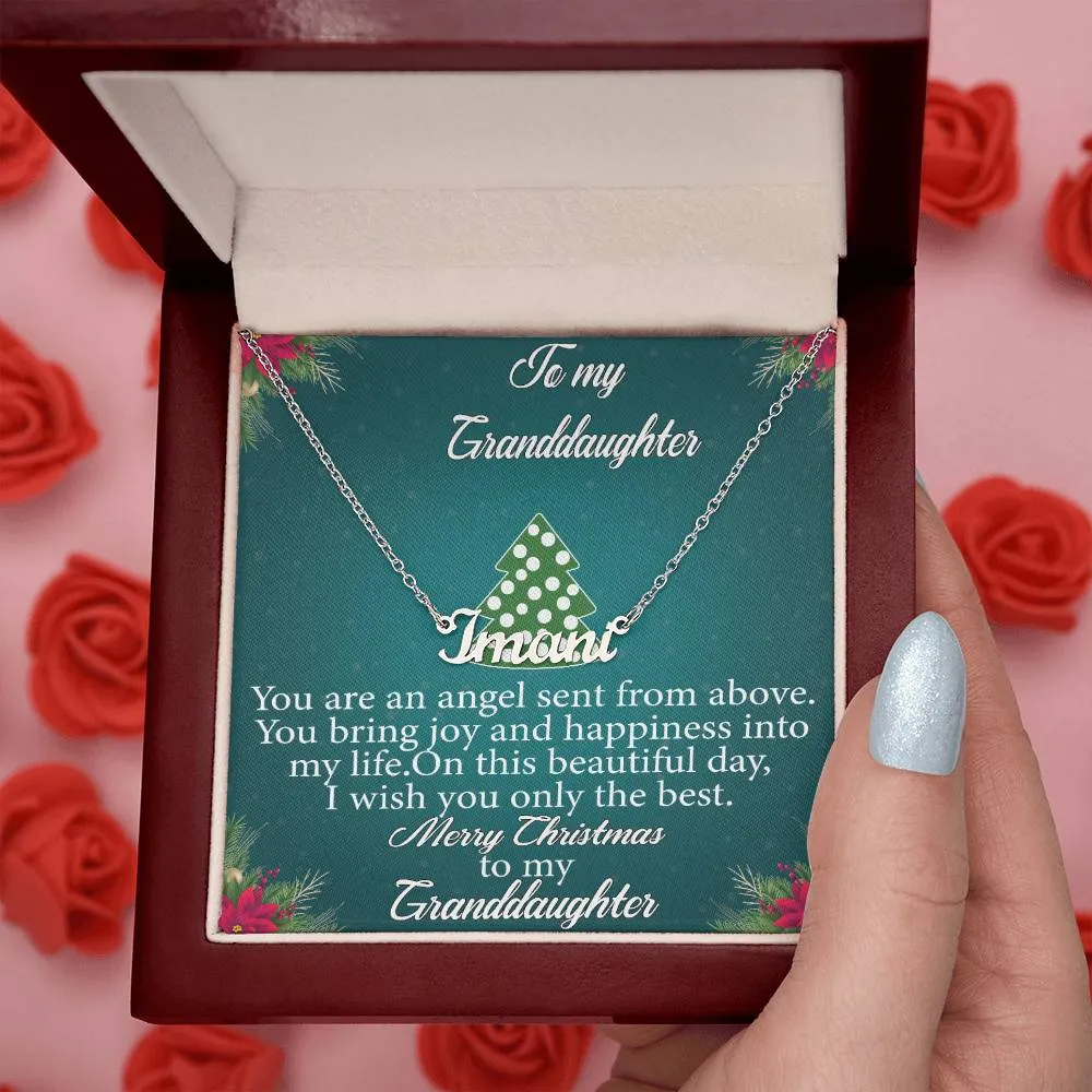 To My Granddaughter l Merry Christmas - Personalise Name Necklace