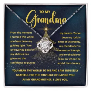To My Grandma My Guiding Light Love Knot Necklace, Christmas Gift For Grandma