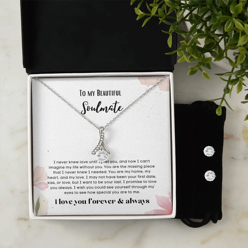 To my soulmate Alluring necklace set with earrings