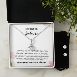 To my soulmate Alluring necklace set with earrings