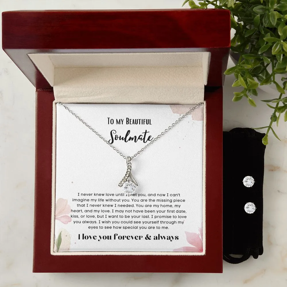 To my soulmate Alluring necklace set with earrings