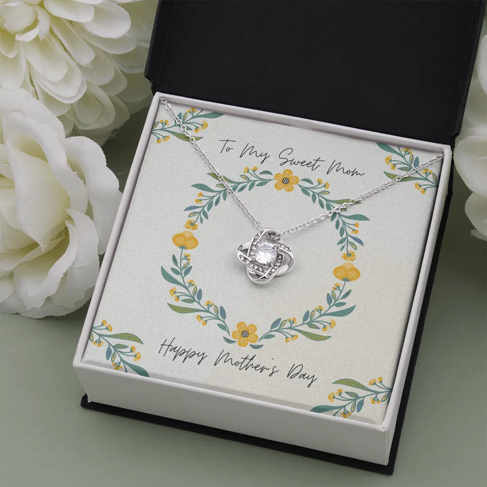 To My Sweet Mom Mother's Day Love Knot Necklace