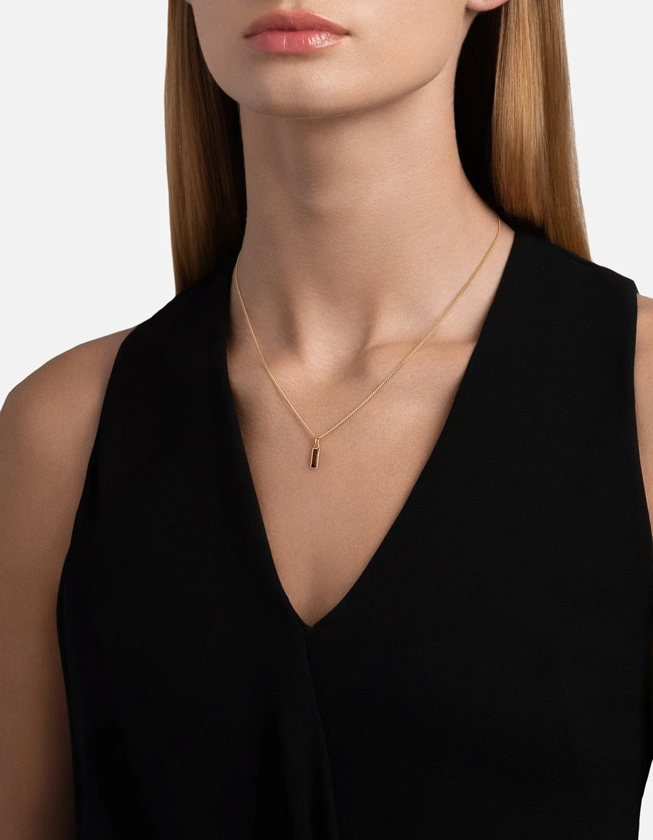 Totem Garnet Necklace, Gold Vermeil