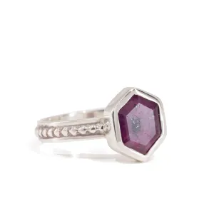 Trapiche Ruby 1.93 Carat Sterling Silver Handcrafted Gemstone Ring