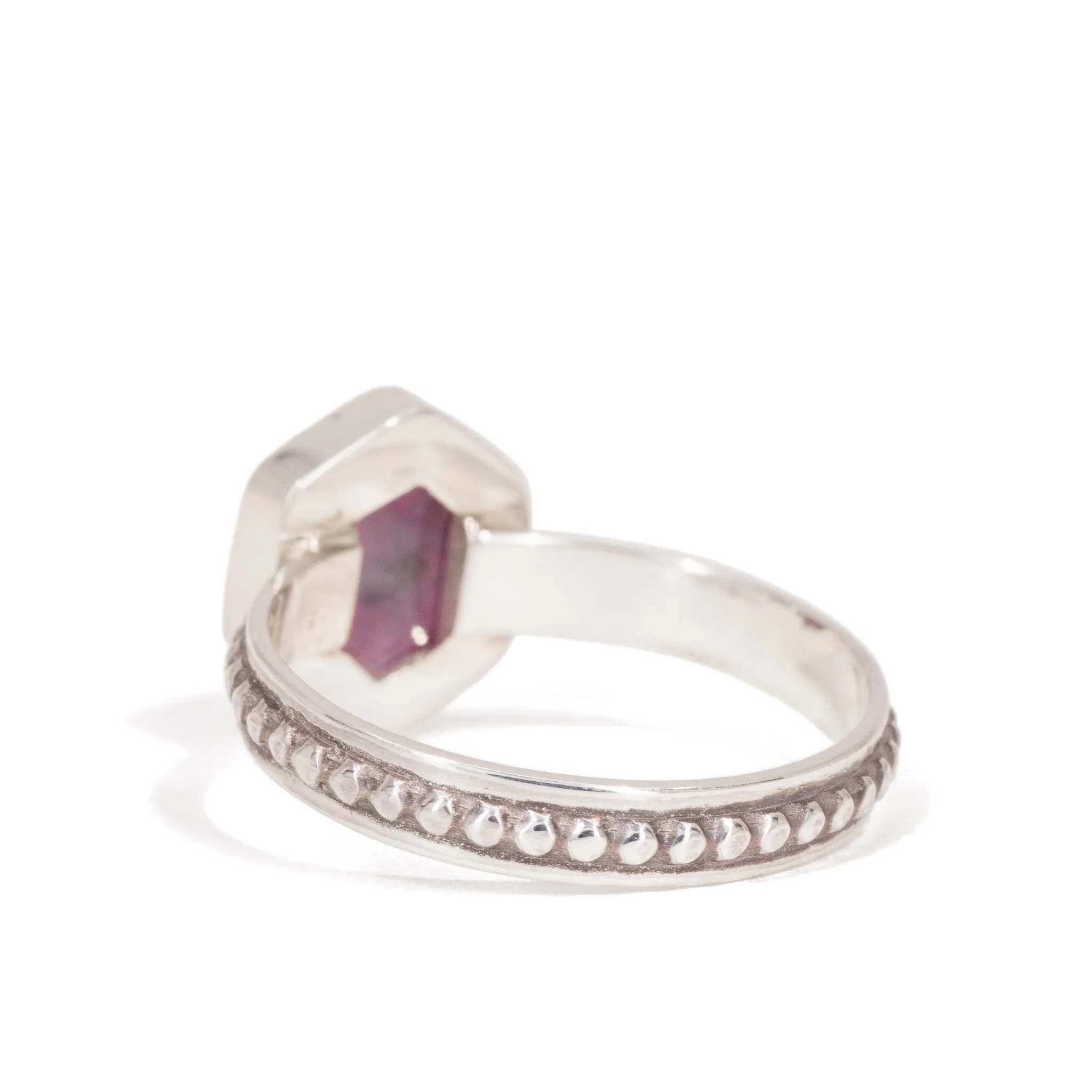 Trapiche Ruby 1.93 Carat Sterling Silver Handcrafted Gemstone Ring