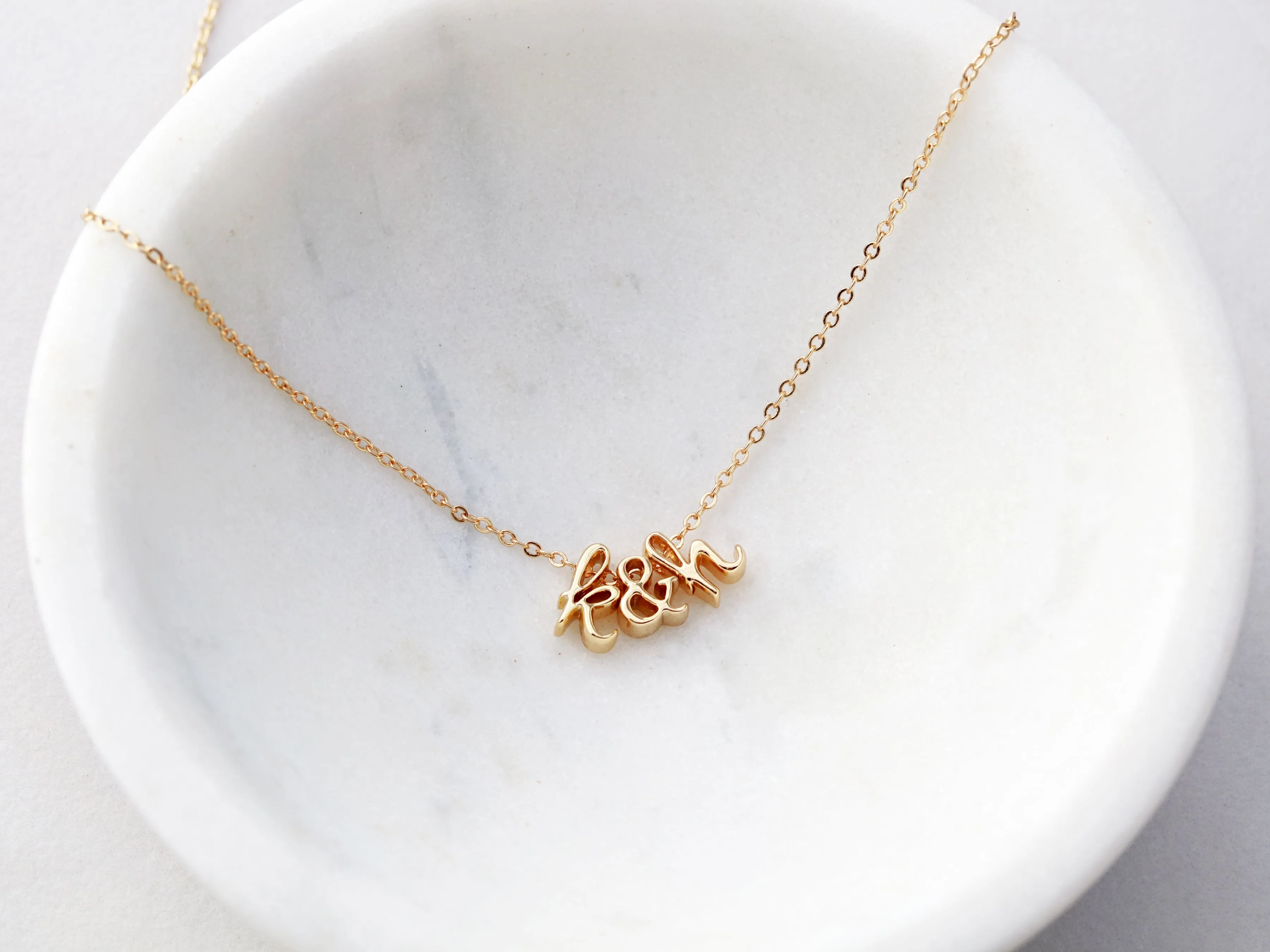 Triple Charm Cursive Necklace
