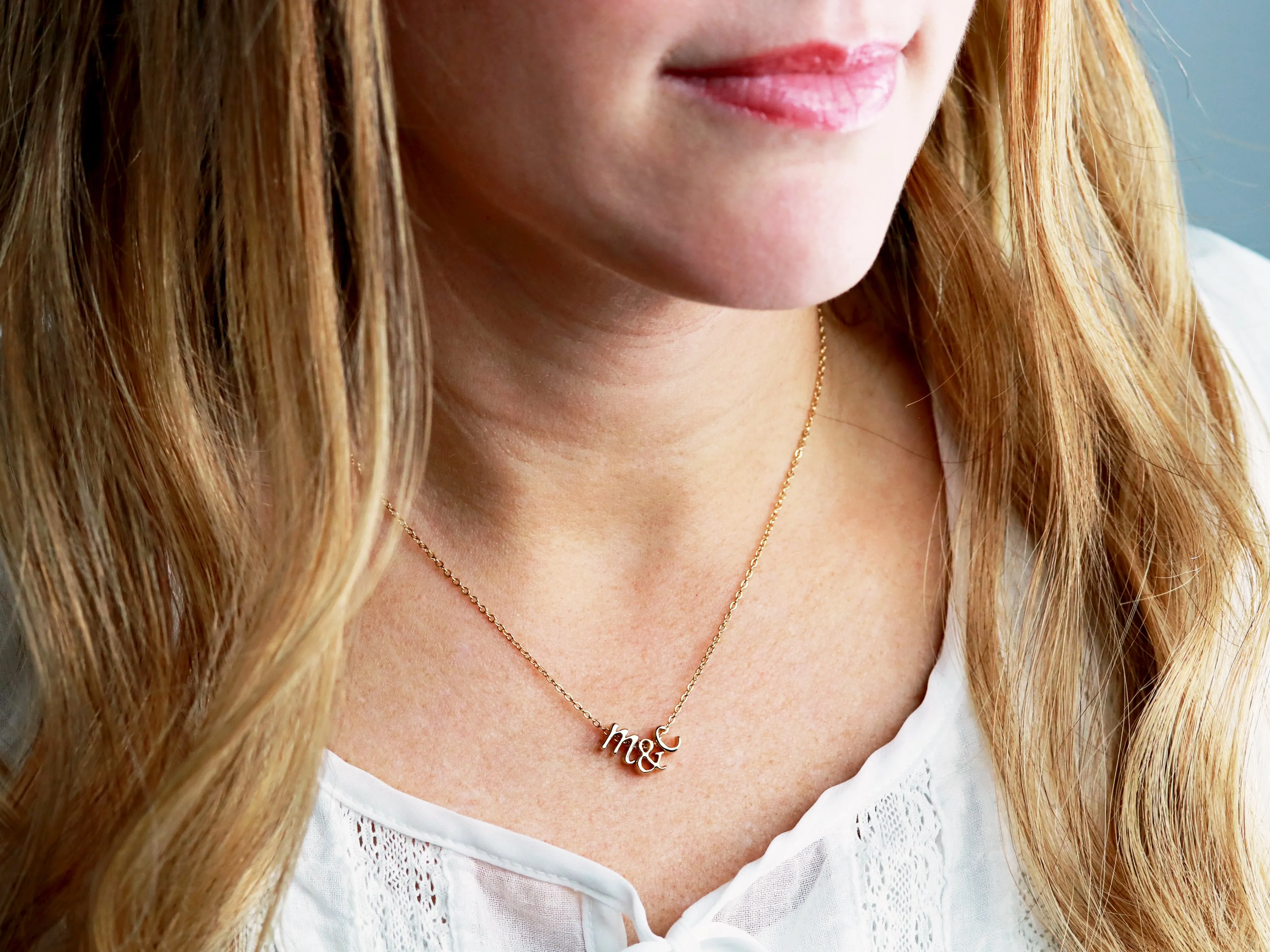 Triple Charm Cursive Necklace