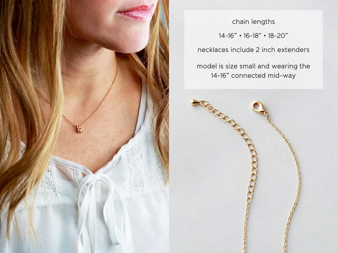Triple Charm Cursive Necklace