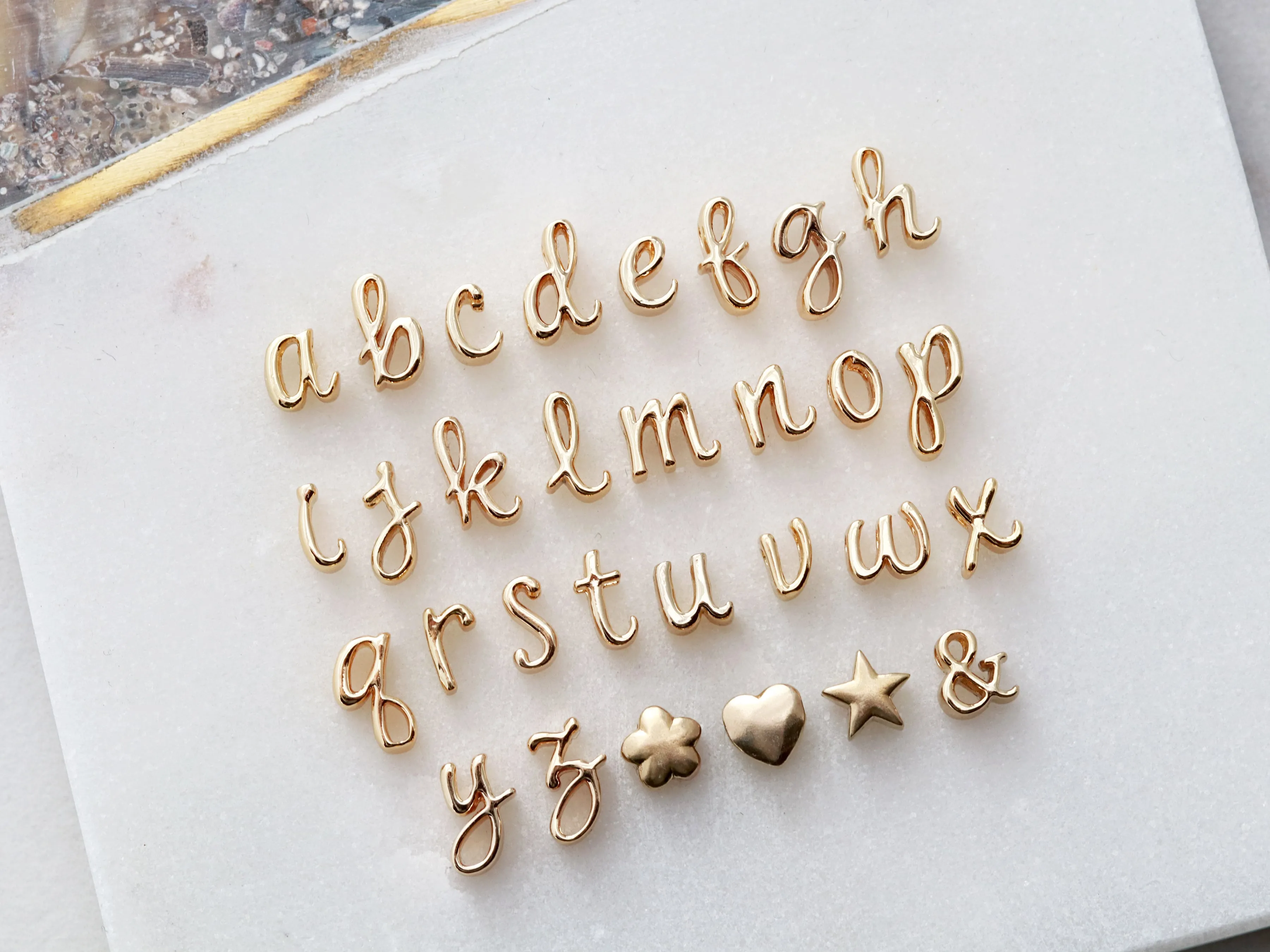 Triple Charm Cursive Necklace