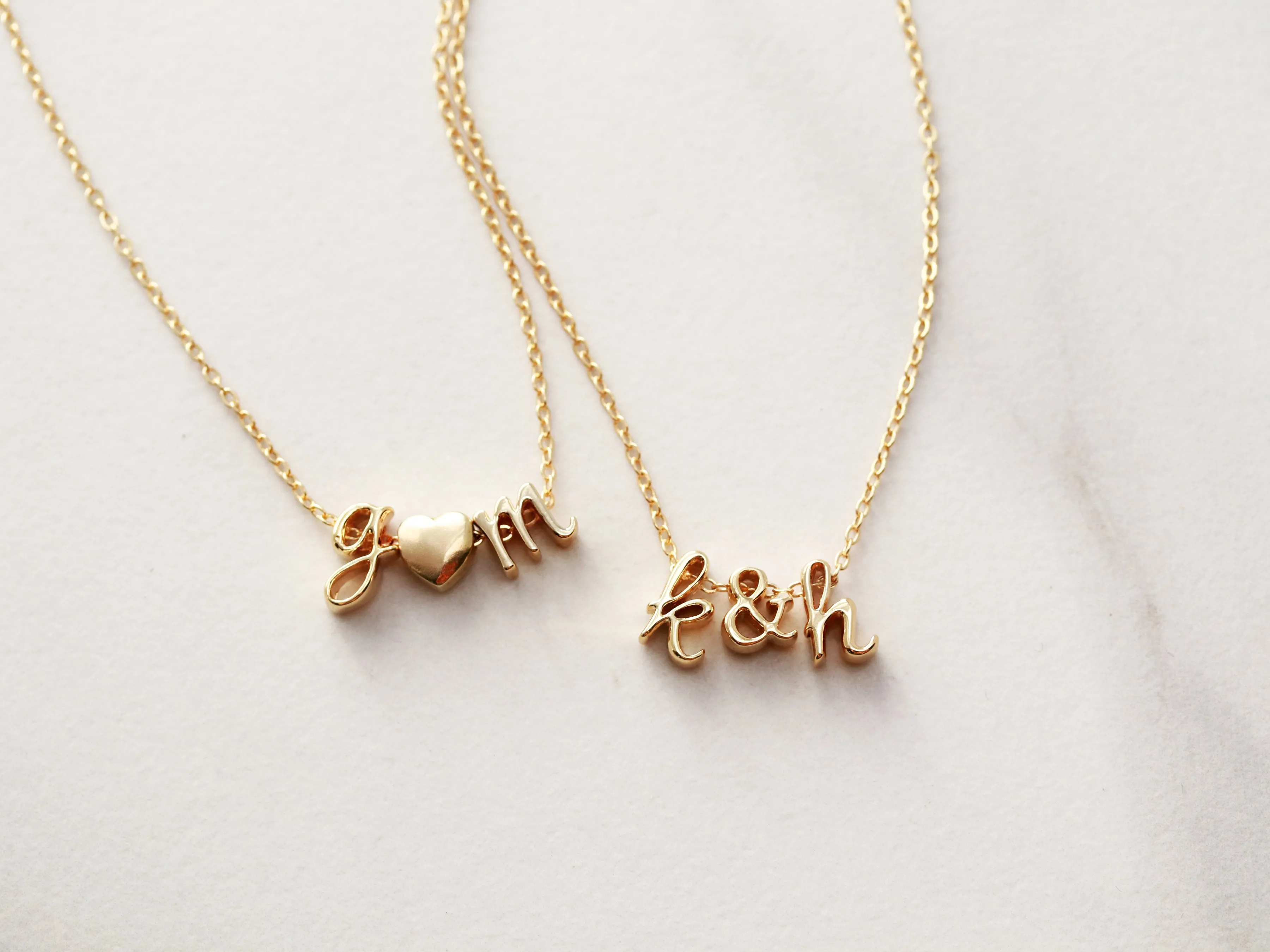 Triple Charm Cursive Necklace