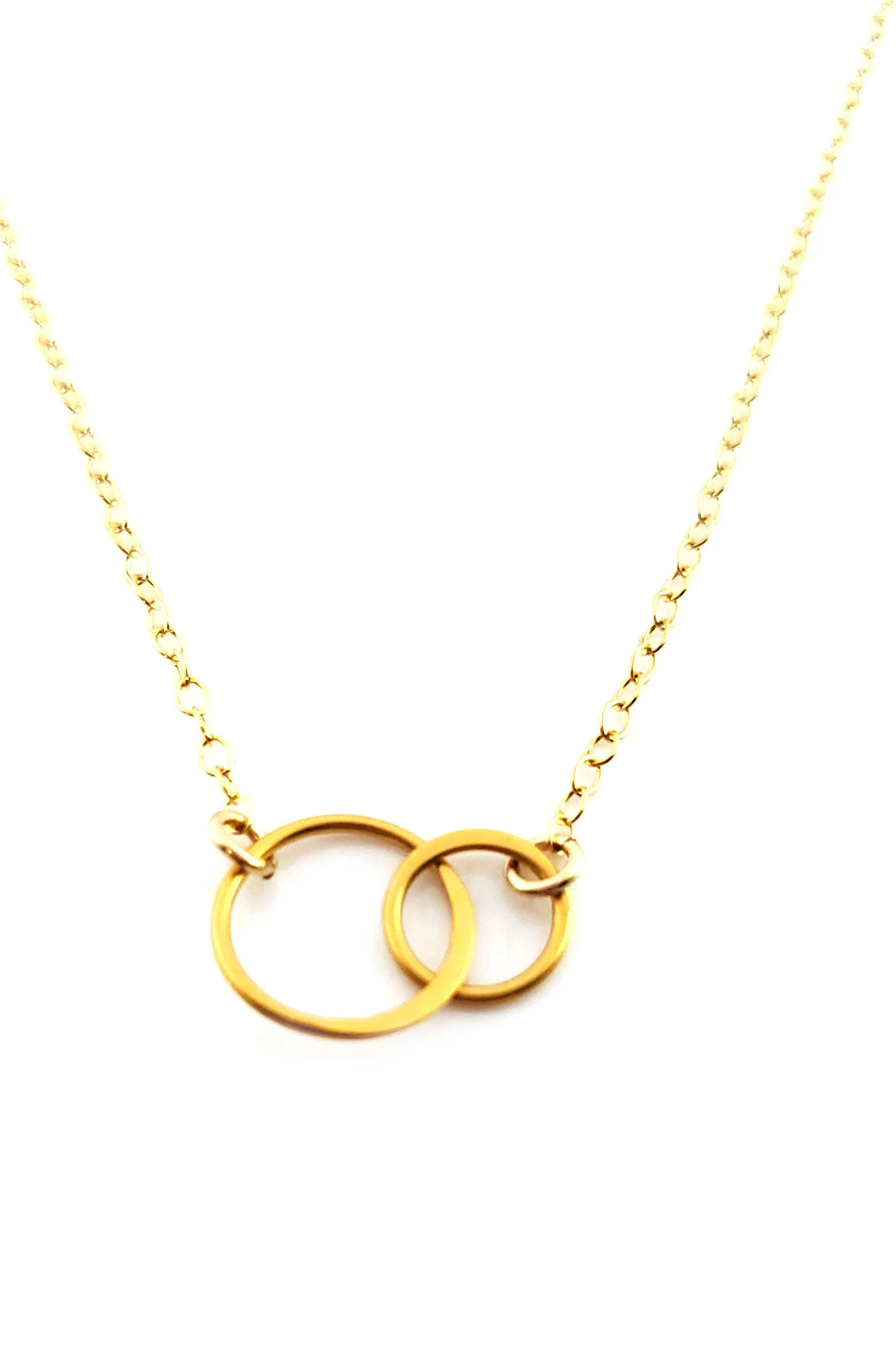 Two Circles of Life Charm - 14k Gold Filled Necklace