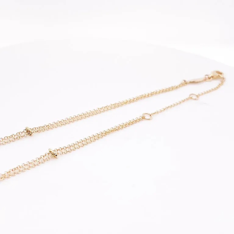 Two Strand Diamond Bar Necklace
