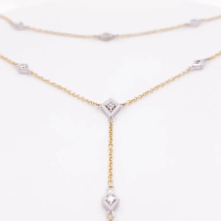 Two Strand Diamond Station Necklace