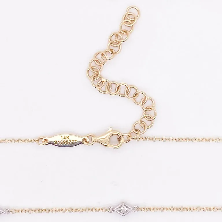 Two Strand Diamond Station Necklace