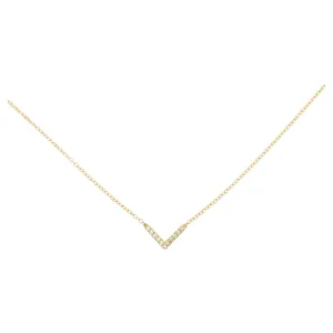 V Shaped Diamond Bar Necklace