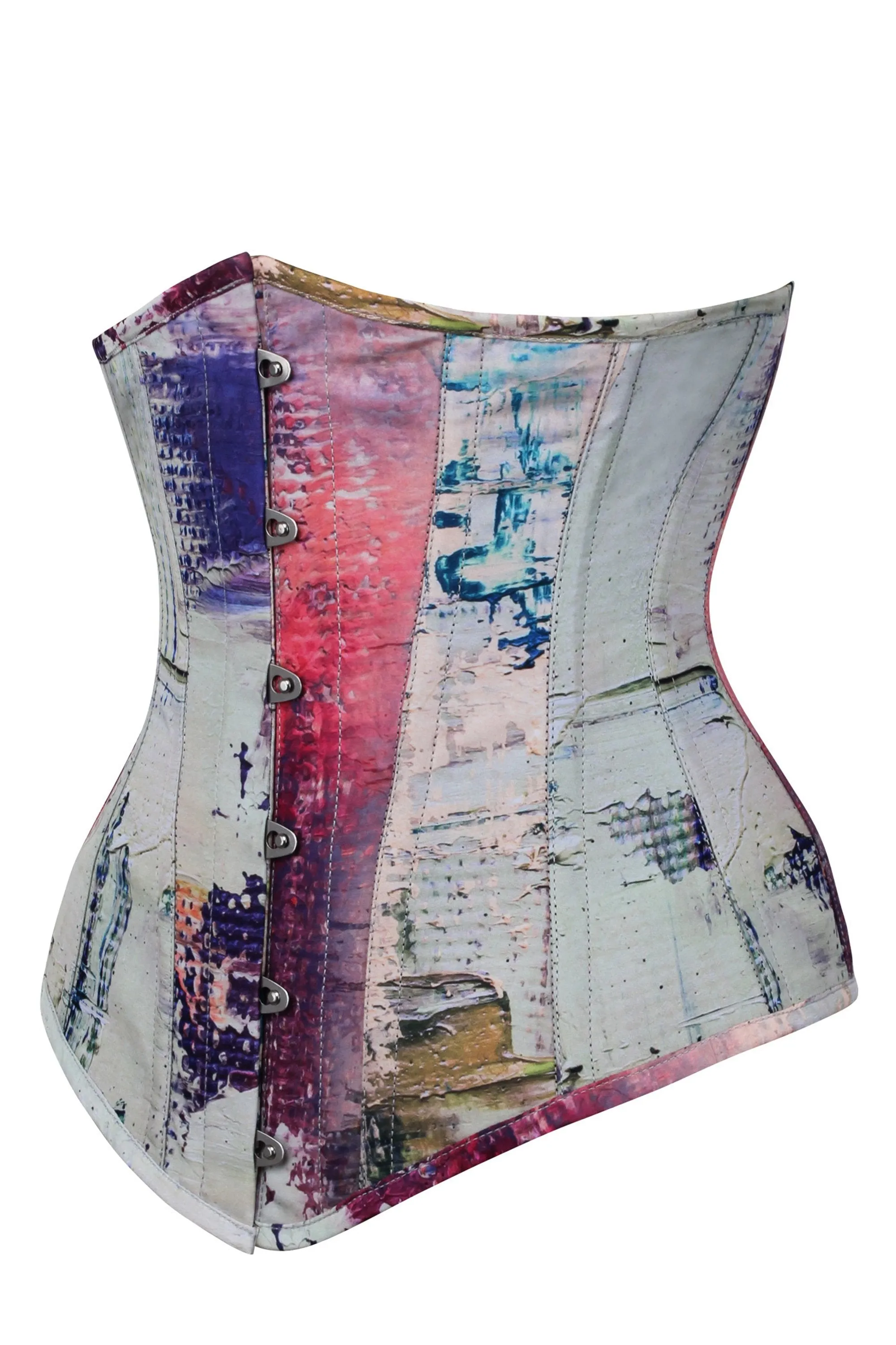 Vibrant Purple and Cream Snakeprint Longline Underbust Corset