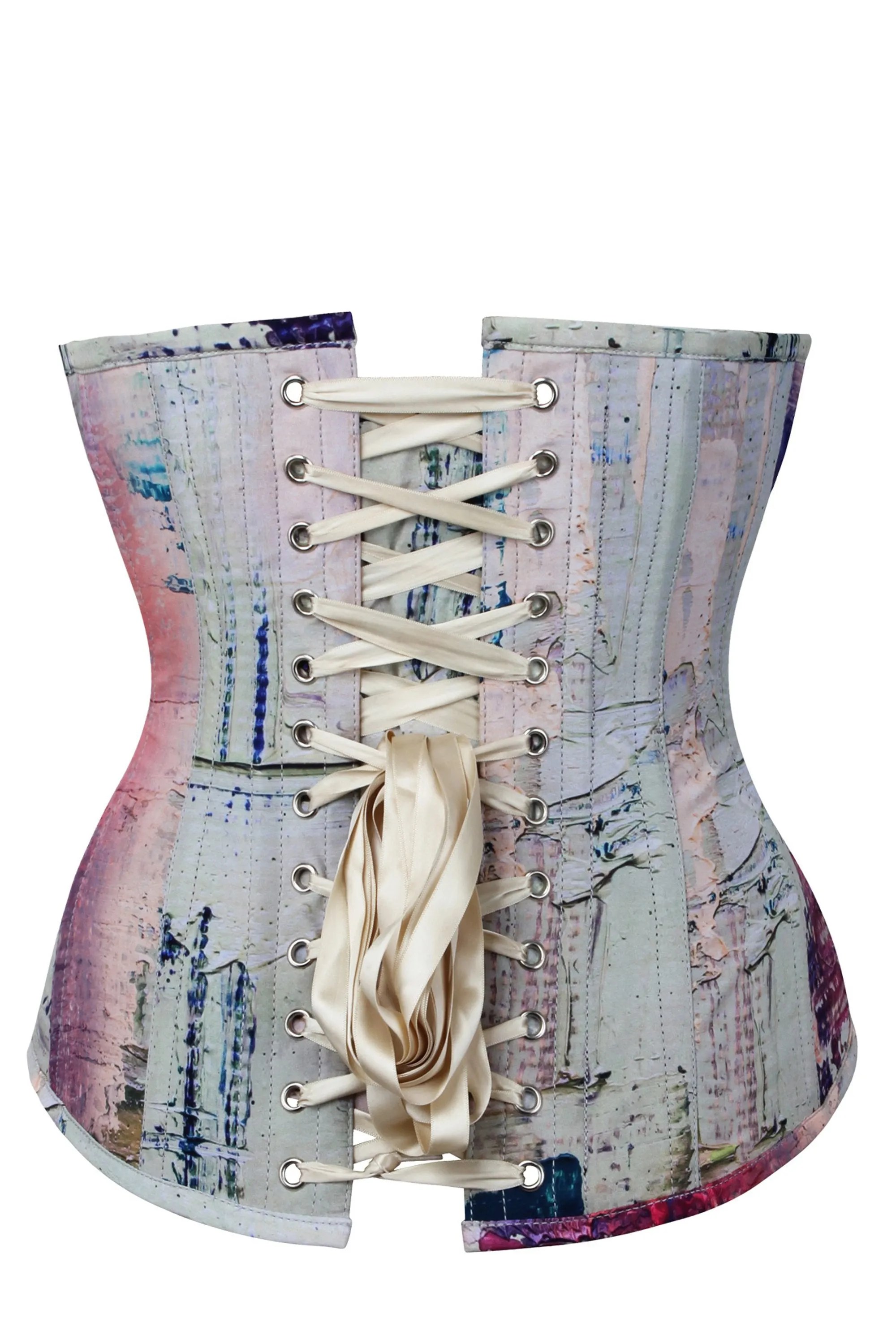 Vibrant Purple and Cream Snakeprint Longline Underbust Corset