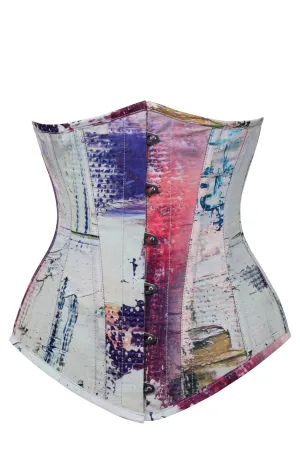 Vibrant Purple and Cream Snakeprint Longline Underbust Corset