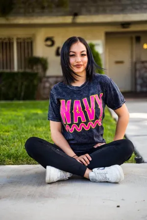 Wavy | Black Vintage Tee