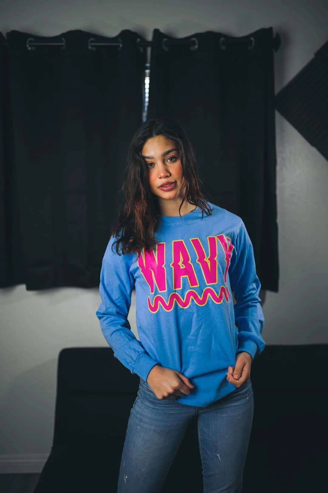 WAVY | Carolina Blue Long Sleeve Tee
