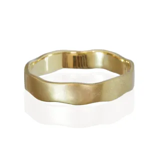 Wavy Edges Wedding band, Asymmetric wedding band