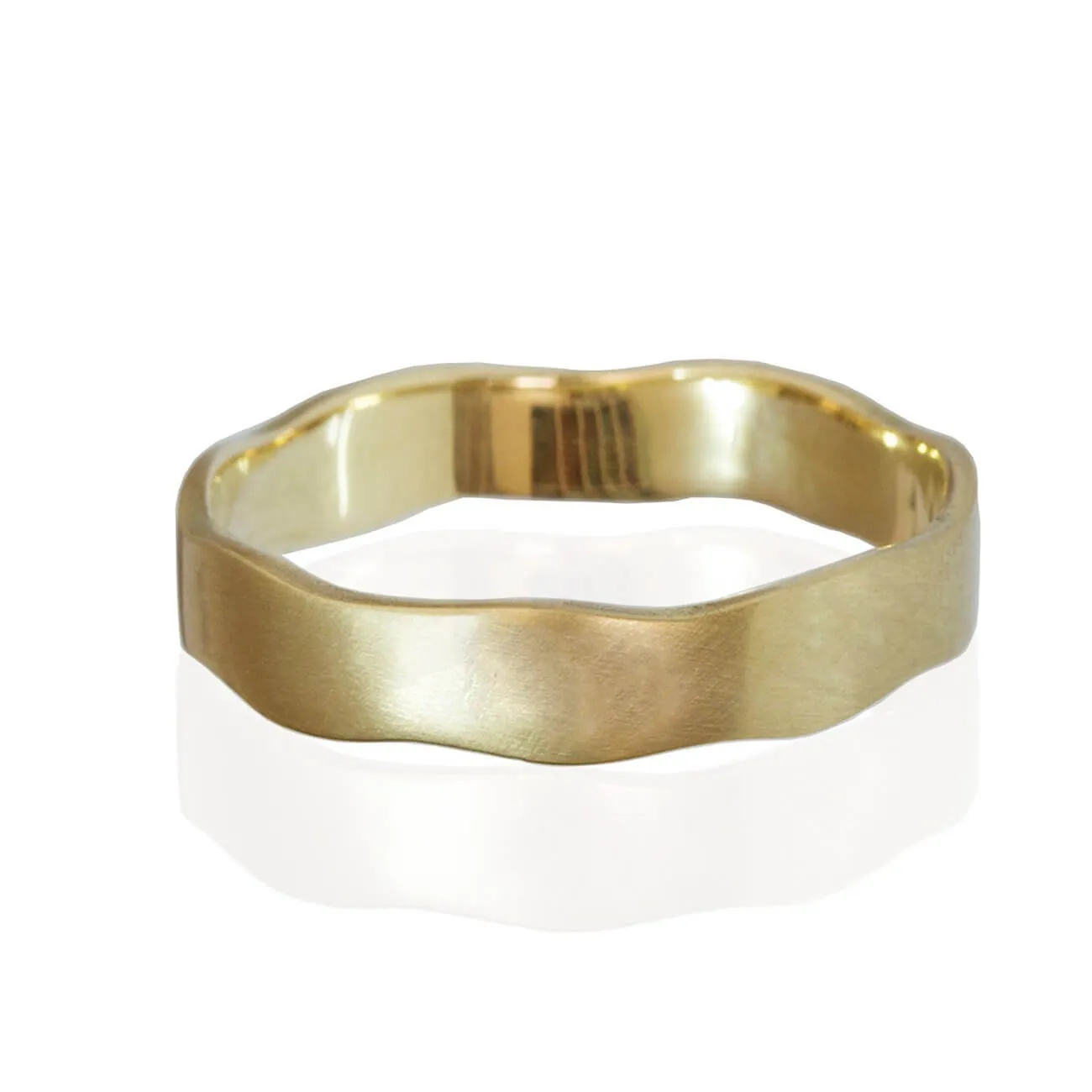 Wavy Edges Wedding band, Asymmetric wedding band