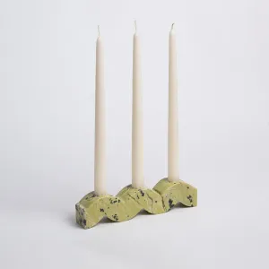 Wavy gemstone candelabra - Serpentine green