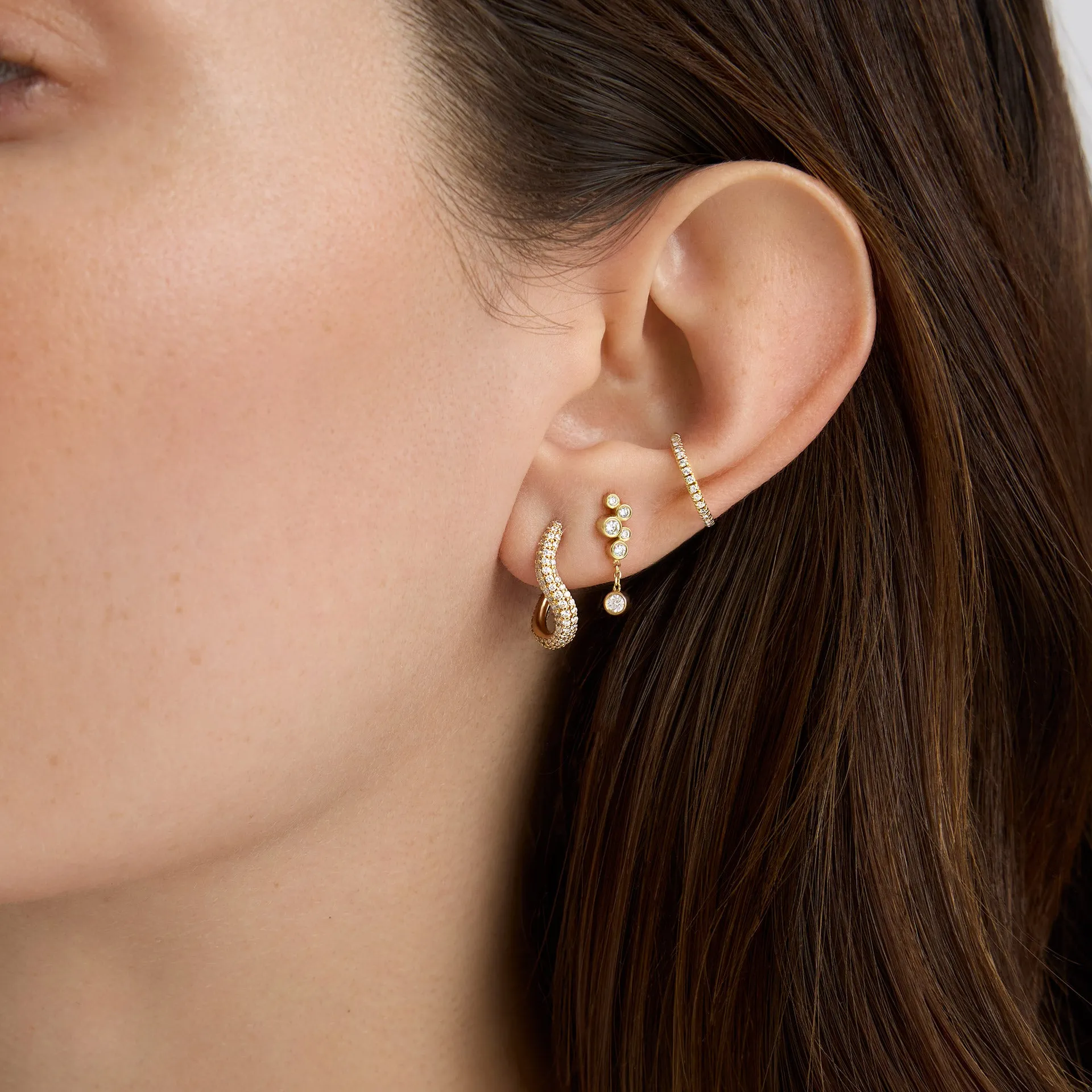 Wavy Pavé Hoop