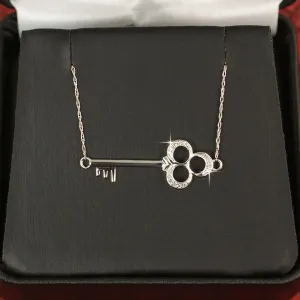 White Gold Elegant 0.05 Carat Diamond Key Necklace