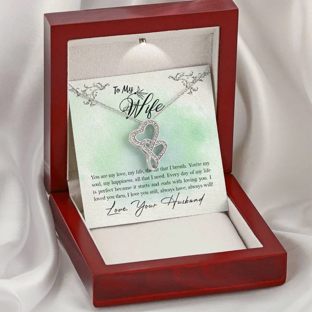 You are my happiness-Double Hearts Necklace for Wife