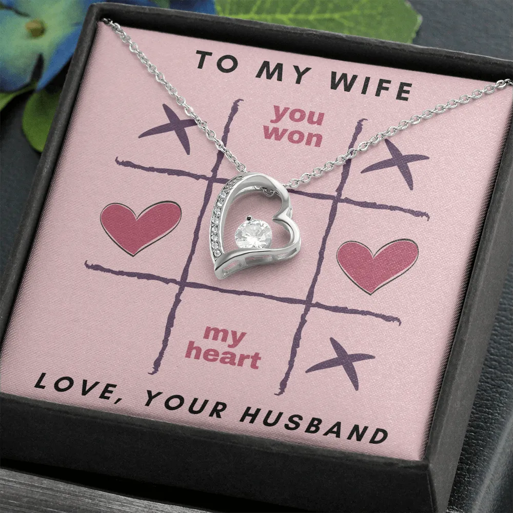 You won my heart-Heart Necklace for Wife