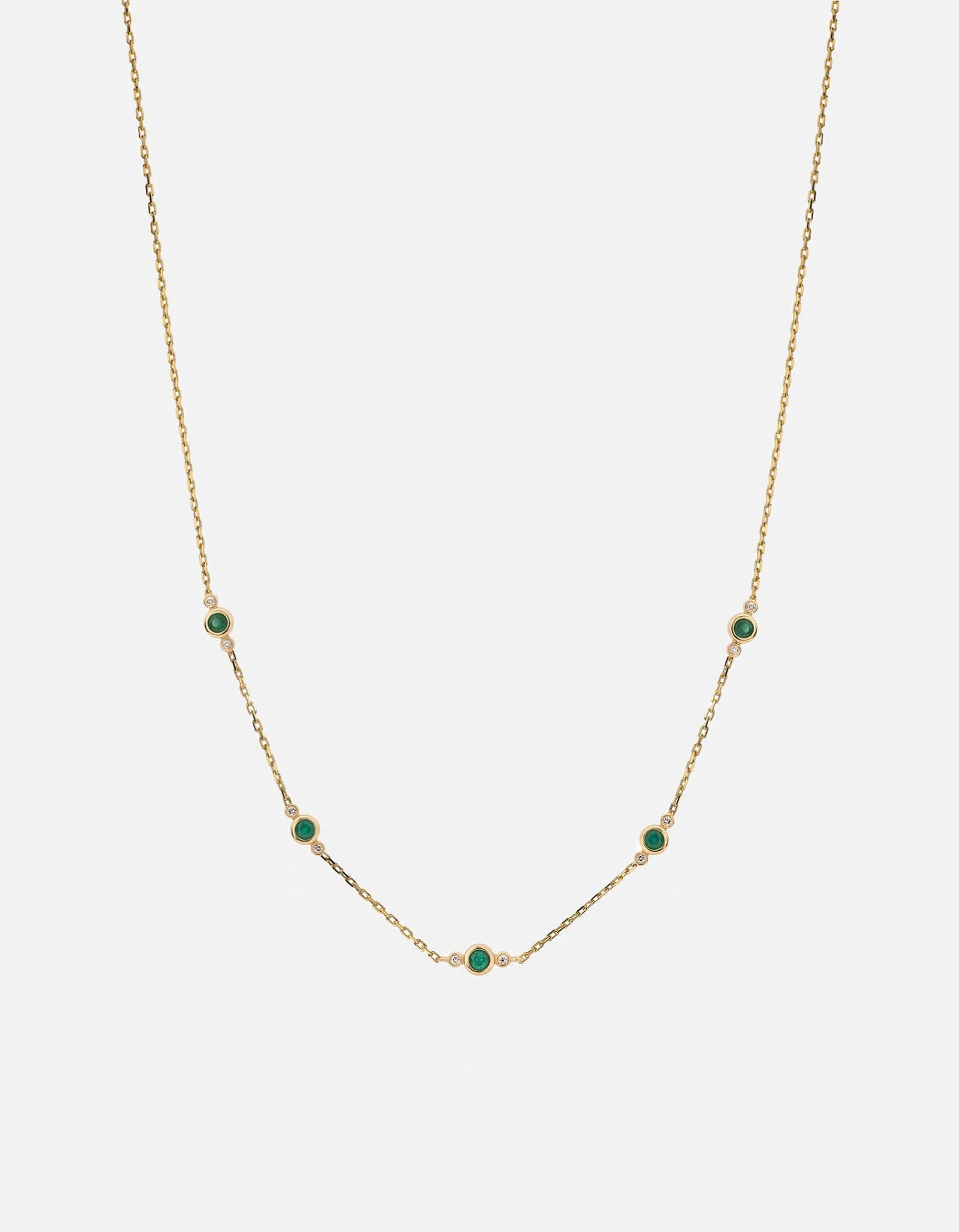 Zaha Chalcedony Necklace, 14k Gold Pavé