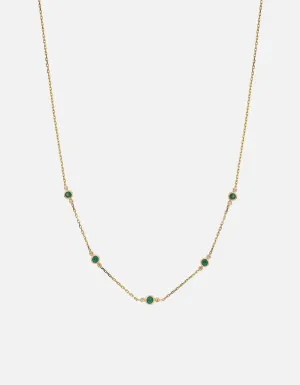 Zaha Chalcedony Necklace, 14k Gold Pavé