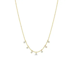 Zoë Chicco 14k Yellow Gold Dangling Prong Diamond Necklace