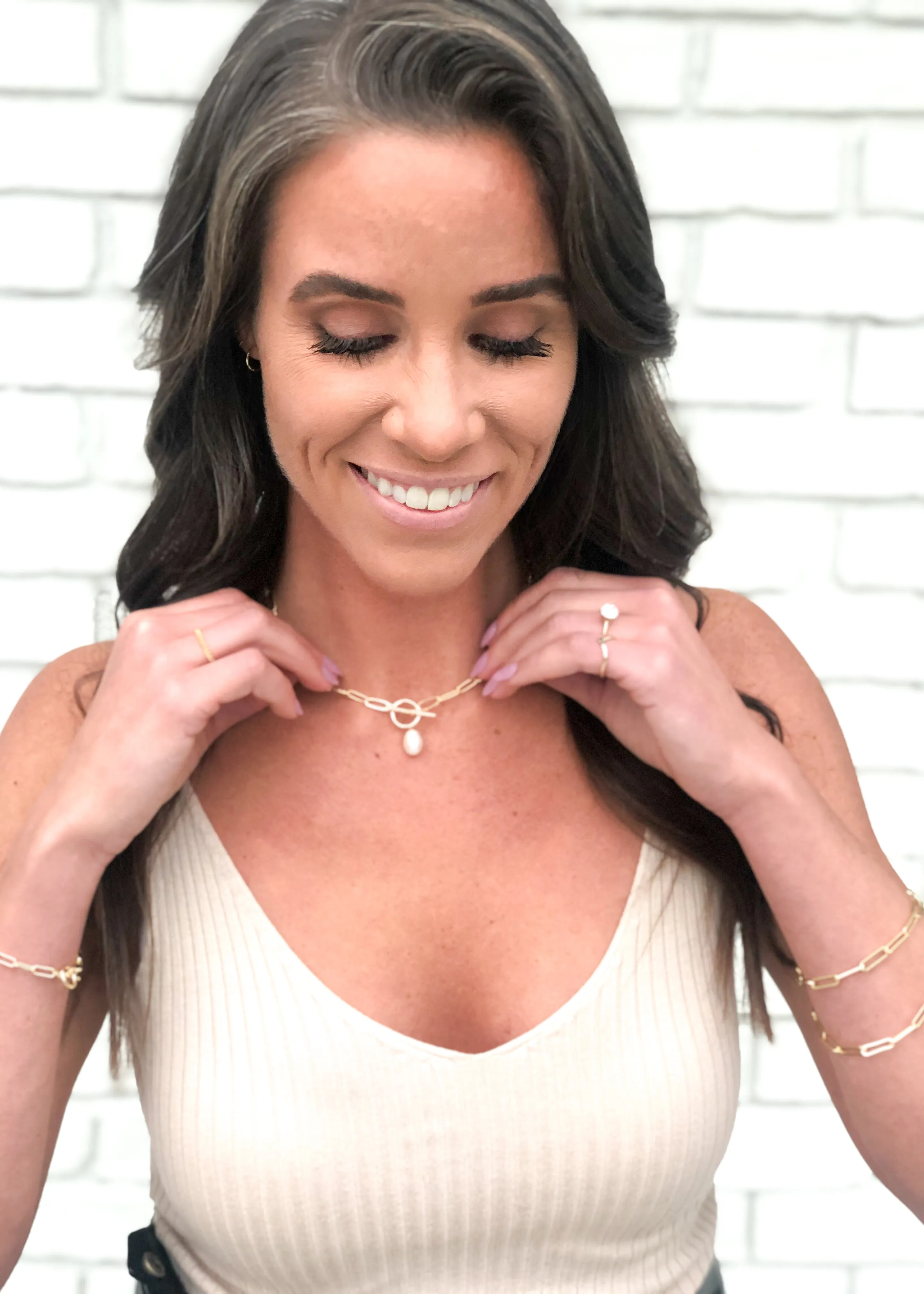 Zoe Chain and Pearl Drop Necklace
