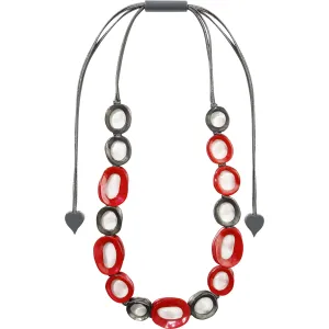 Zsiska Necklace, Halos, Red/Black